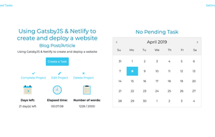 ActionBuddy for Writers Dashboard