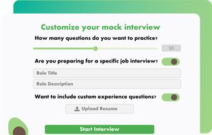Customize your practice sessions. Our AI generates tailored practice questions for every job description.