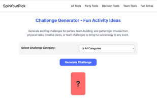 Challenge Generator - Fun Activity Ideas