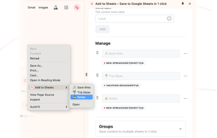 Add to Sheets screenshot 1