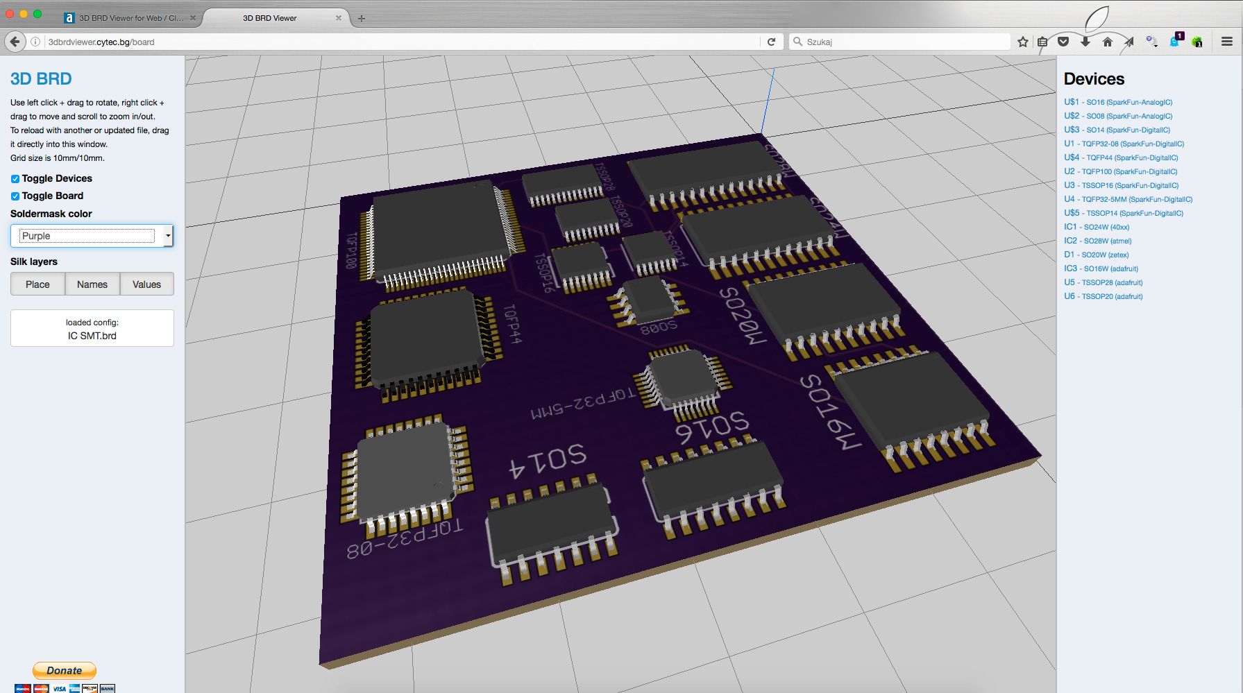 3D BRD Viewer: Free tool to visualize CadSoft EAGLE PCB Designs in 3D
