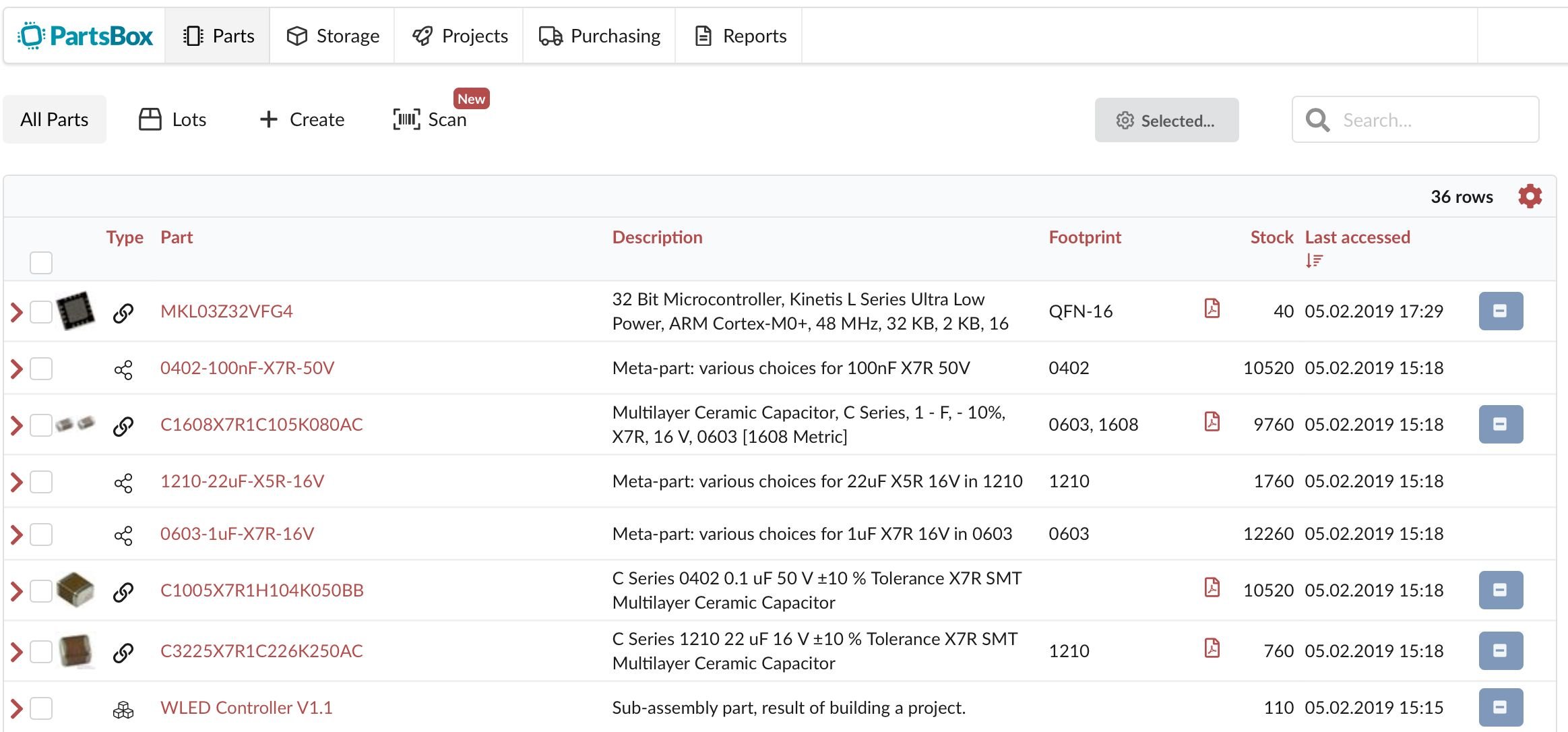 PartsBox: Electronic components inventory, ordering and production