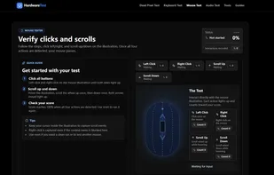 Advanced Mouse Tester - Visualize button clicks, test scroll wheel speed, and check for double-clicking issues instantly.