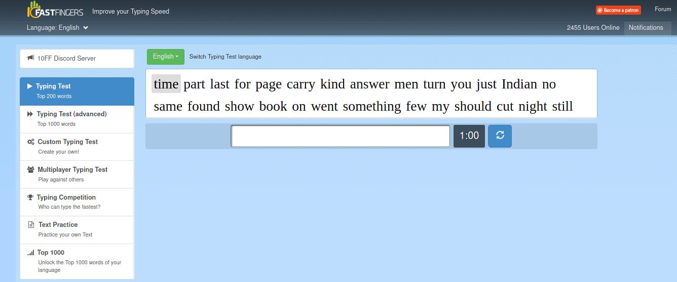 10FastFingers: Test and improve your typing speed | AlternativeTo