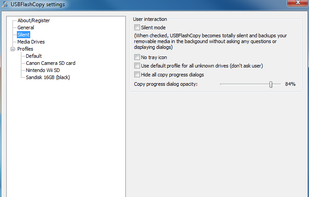 Silent Copy Settings