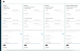 3 presets to work on different topics simultaneously