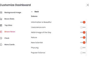Brave News - Settings/Customization