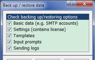 Back up/restore data