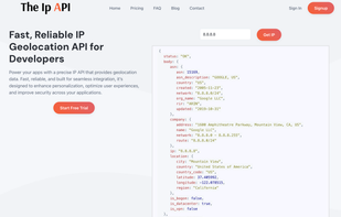 The IP API screenshot 1