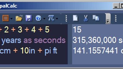 The OpalCalc window can be tiny or full screen