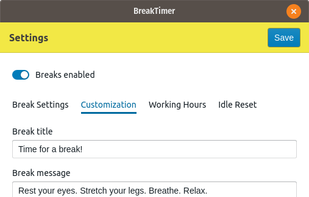 BreakTimer screenshot 2
