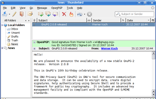 Thunderbird window with Decrypt button