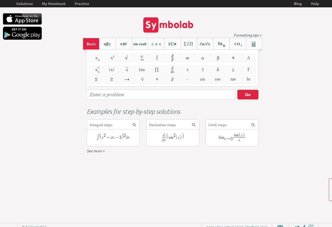 Symbolab math deals solver