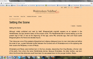 Screenshot of Bhaktivedanta VedaBase online