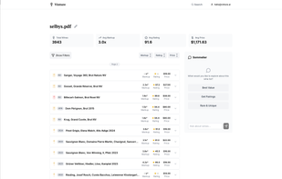 Menu Scan of 120 page wine list