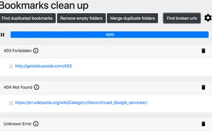 Bookmarks Clean Up screenshot 1