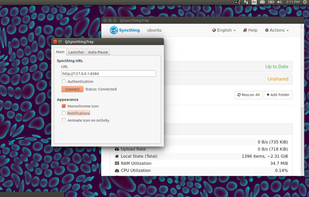 QSyncthingTray screenshot 1