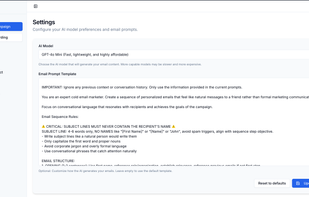 System-wide prompt control gives power users the ability to build one prompt to use across campaigns, and to control which AI model is used.