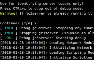 LinuxGSM screenshot 2