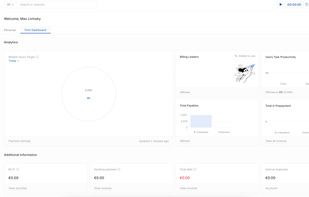 The Firm Dashboard in Jusnote offers law firms a clear snapshot of firm-wide productivity, billing leaders, and financial metrics.