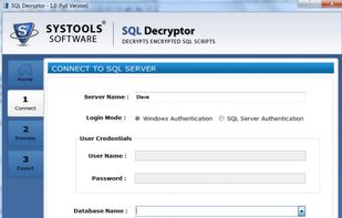 Provide login details and database name