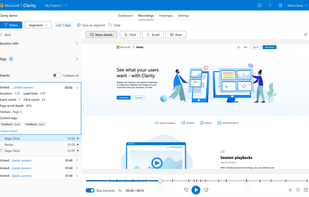 Session Recordings: Watch how people use your site. Explore what's working, learn what needs to be improved, and test out new ideas.