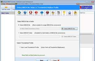 Select MBOX file adding option