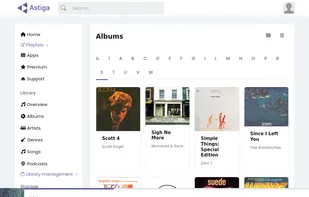 The album browser on the Web app. Here, Astiga shows the albums you have stored on cloud storage.