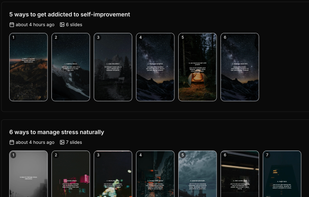 Generate slideshows in seconds (dark)
