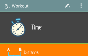 workout start screen. track current progress