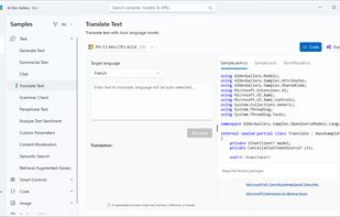 AI Dev Gallery screenshot 2