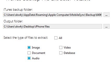 iTunes Backup File Extractor screenshot 1