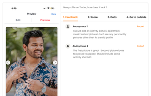 Review of person's dating profile