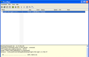 VisualWget screenshot 1