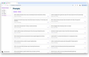 Use our extensive prompt library for inspiration.