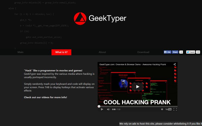 GeekTyper.com: Overview & Browser Demo - Awesome Hacking Prank