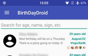 BirthDayDroid screenshot 1