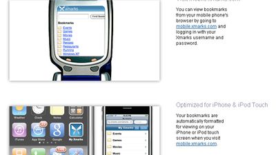 View your bookmarks from a mobile phone