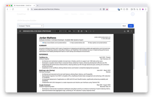 AI-tailored resume preview