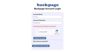 Login page