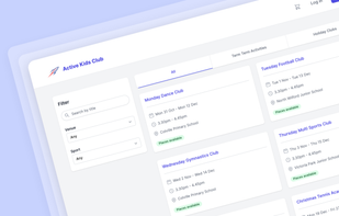 Example of booking site that can be created in Pembee