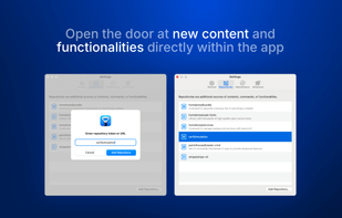 Open the door at new content and functionalities directly within the app