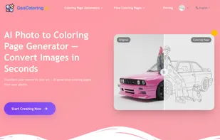 homepage of GenColoring AI