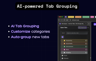 Unlike traditional methods that rely solely on domain names, our AI classifies tabs based on their meaning and use. Say goodbye to manual tab sorting. AI-based grouping provides a swift and efficient way to classify your tabs.