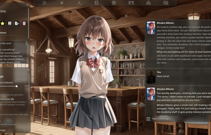 Customized interface with 'tavern day' background, background blur, movable ui panels and character expressions enabled