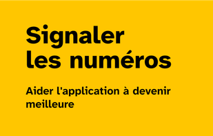 Screenshot showing the page for reporting unwanted numbers, on a yellow background.

At the top: ‘Report numbers. Help the app get better.’

‘Report a number (Beta)’: Users can improve the block list by reporting numbers. Requires entering the phone number in E.164 international format.

Infos about the 33700 service set up by French mobile phone operators to report unwanted calls/text.