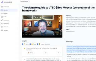 Extracted insights, summary, and transcript