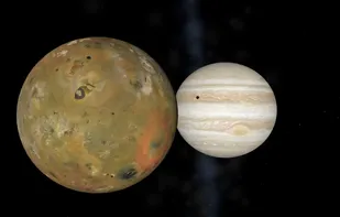 Io transiting over Jupiter