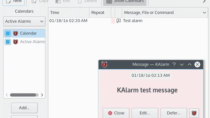 KAlarm screenshot 1