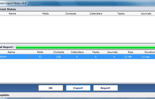The software prepares the export/migration process report including the details of the migrated data.